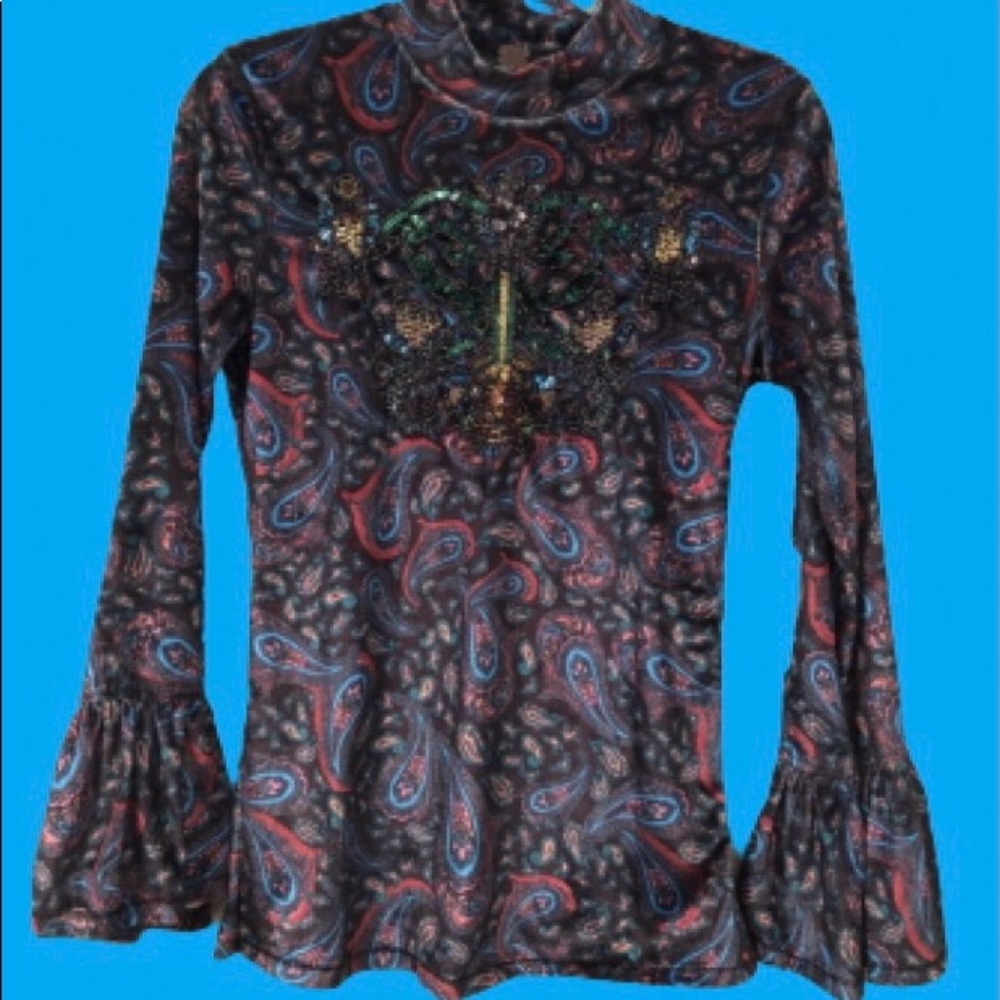NWT Free People Boho Embellished Blouse Me…
